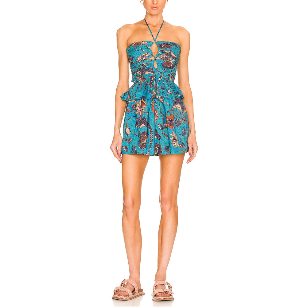 Ulla Johnson Teal Floral Jumpsuit